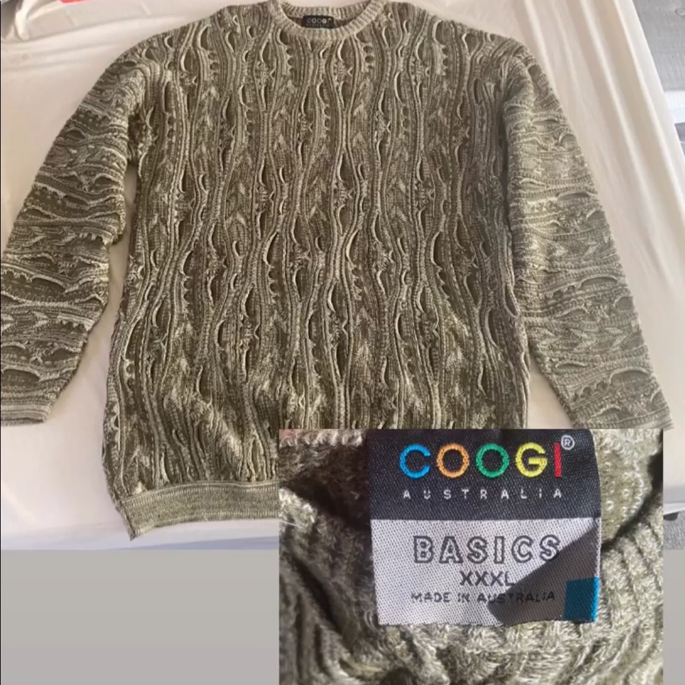 Coogi Sweater green/gray 3XL